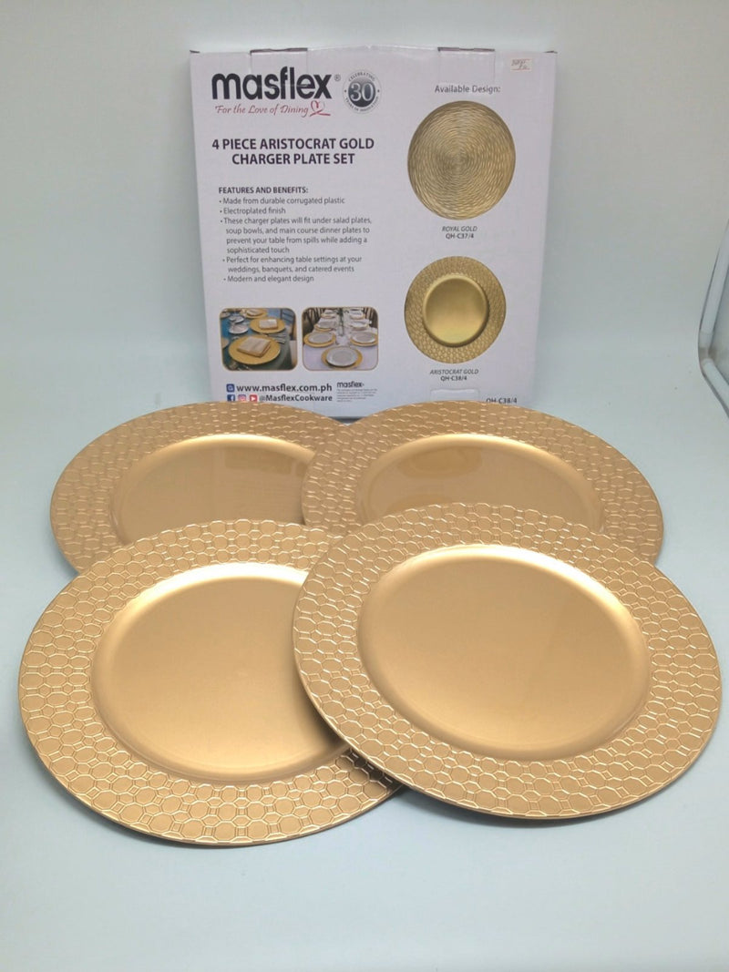 Masflex Plates Charger 4pc Aristocrat Gold QH-C38/4