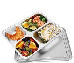 Plate 55S 4 Division 9401-S With Cover Rectangle Stainless
