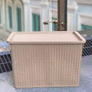 Basket Organizer Uniglobal 1159 Mocha Knitted with Cover Rectangle