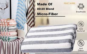 Towel Bath Microfiber Stripe