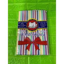 Bedsheet Double Whitekitten 80X90 Stripe