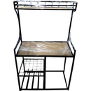LSM Stove Stand Rack With Layer Black